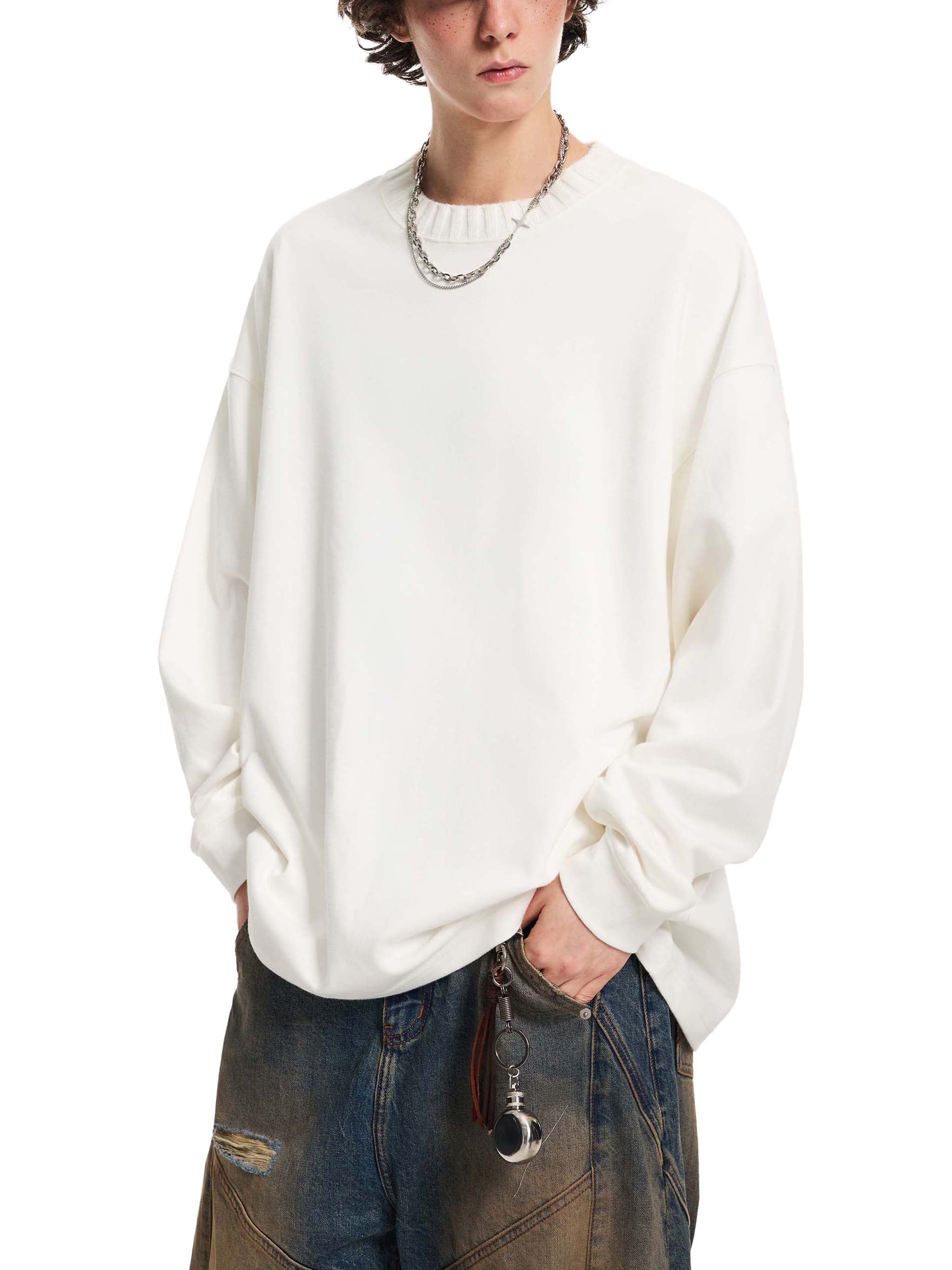 Knitted Round Neck Oversize Sweatshirt